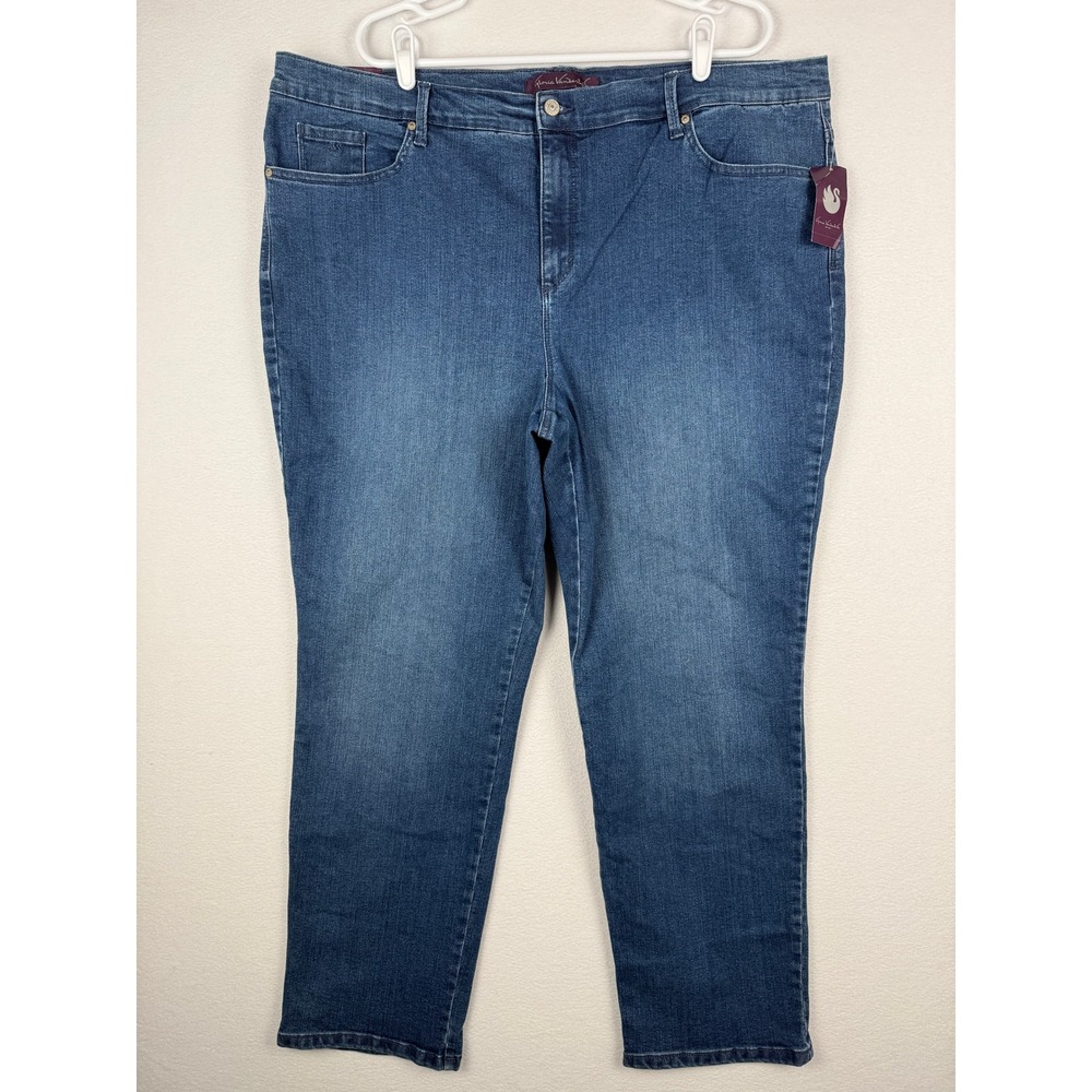 NEW Gloria Vanderbilt Amanda Jeans Womens 22W Blue Supreme Stretch Tapered Leg